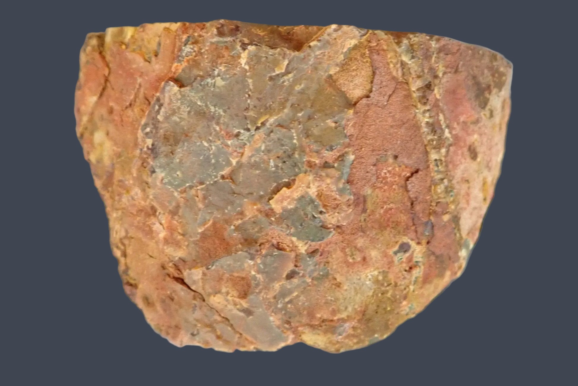 Lilangabi agate 85 mm – back view, natural rind, Eswatini