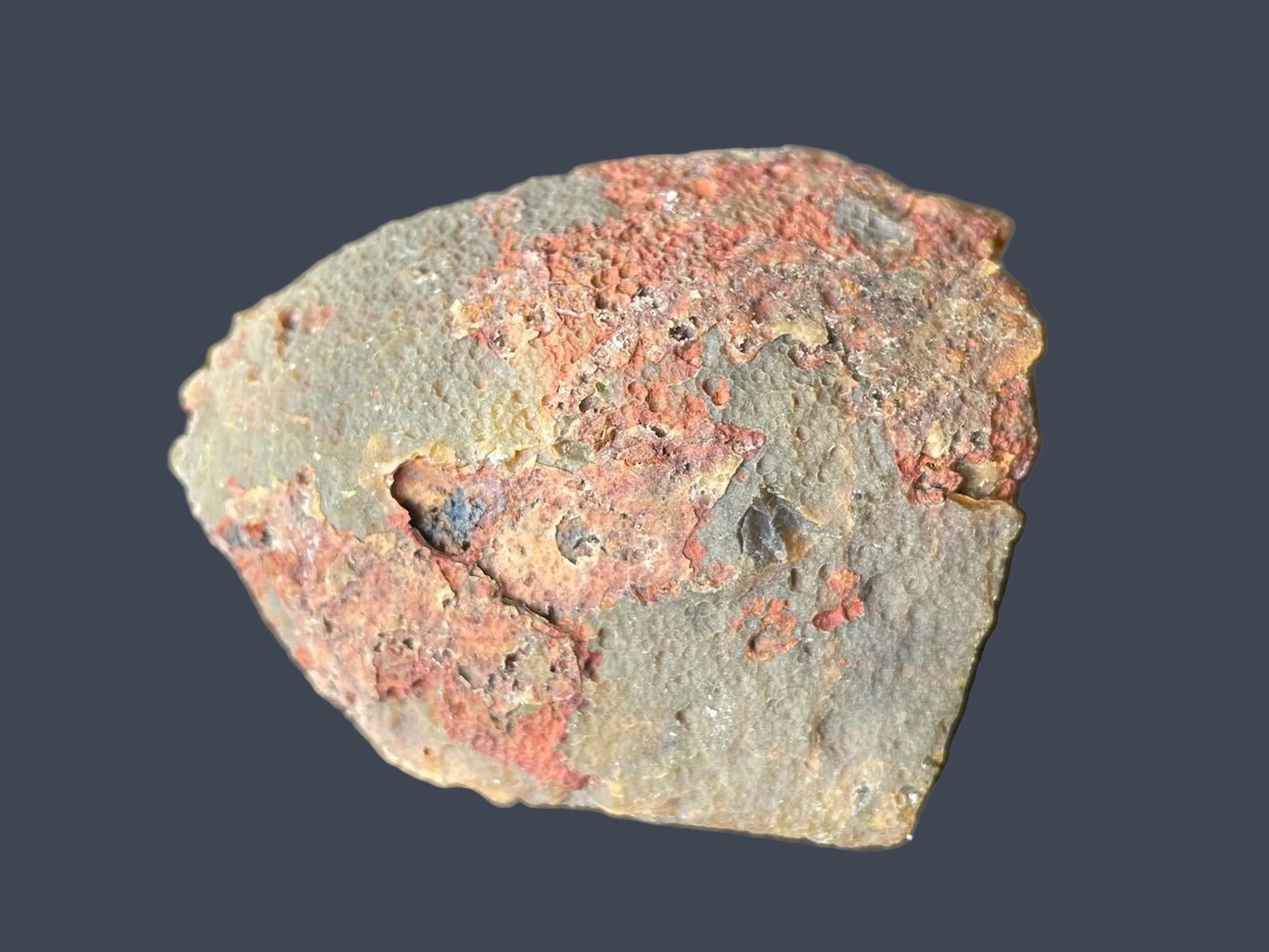 Lilangabi agate 64mm – back view, natural cortex, scalloped rind detail | SKU LIL00015