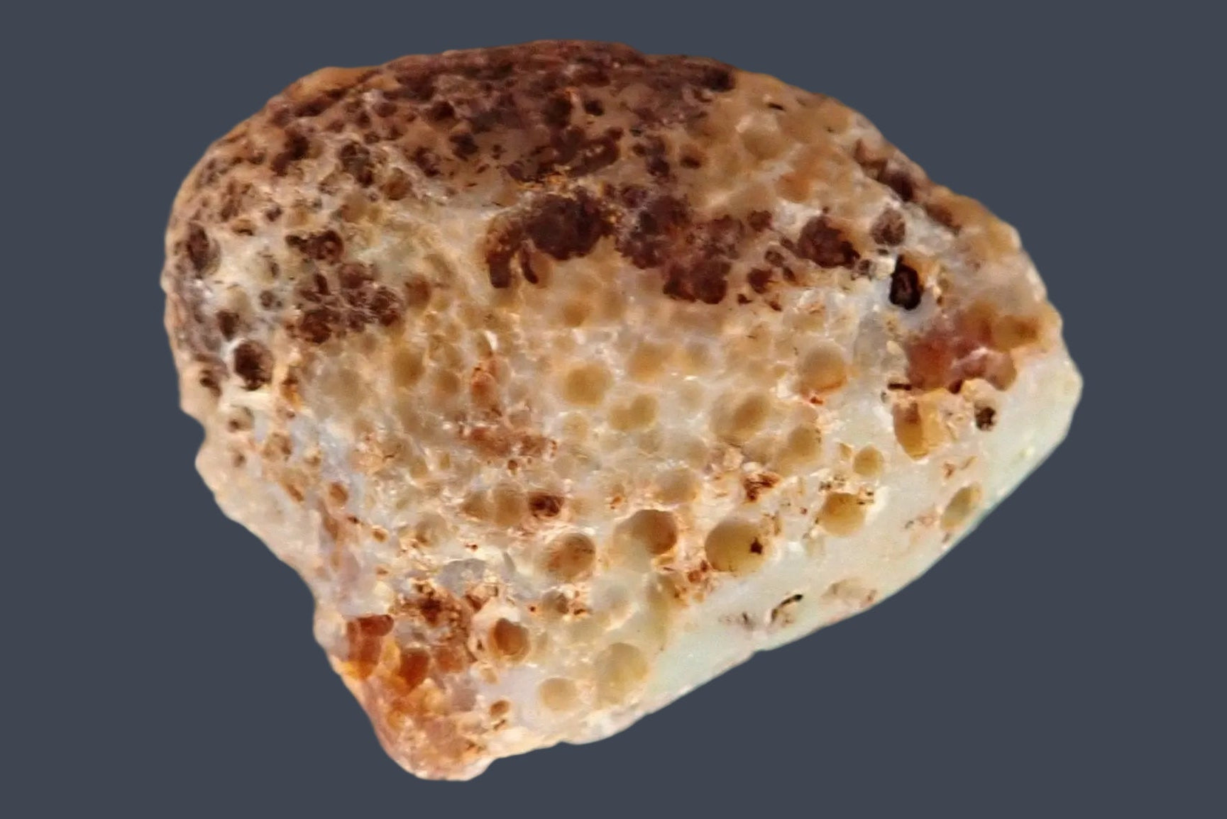 Malawi agate 47 mm – back view, natural rind, Ngabu, Malawi