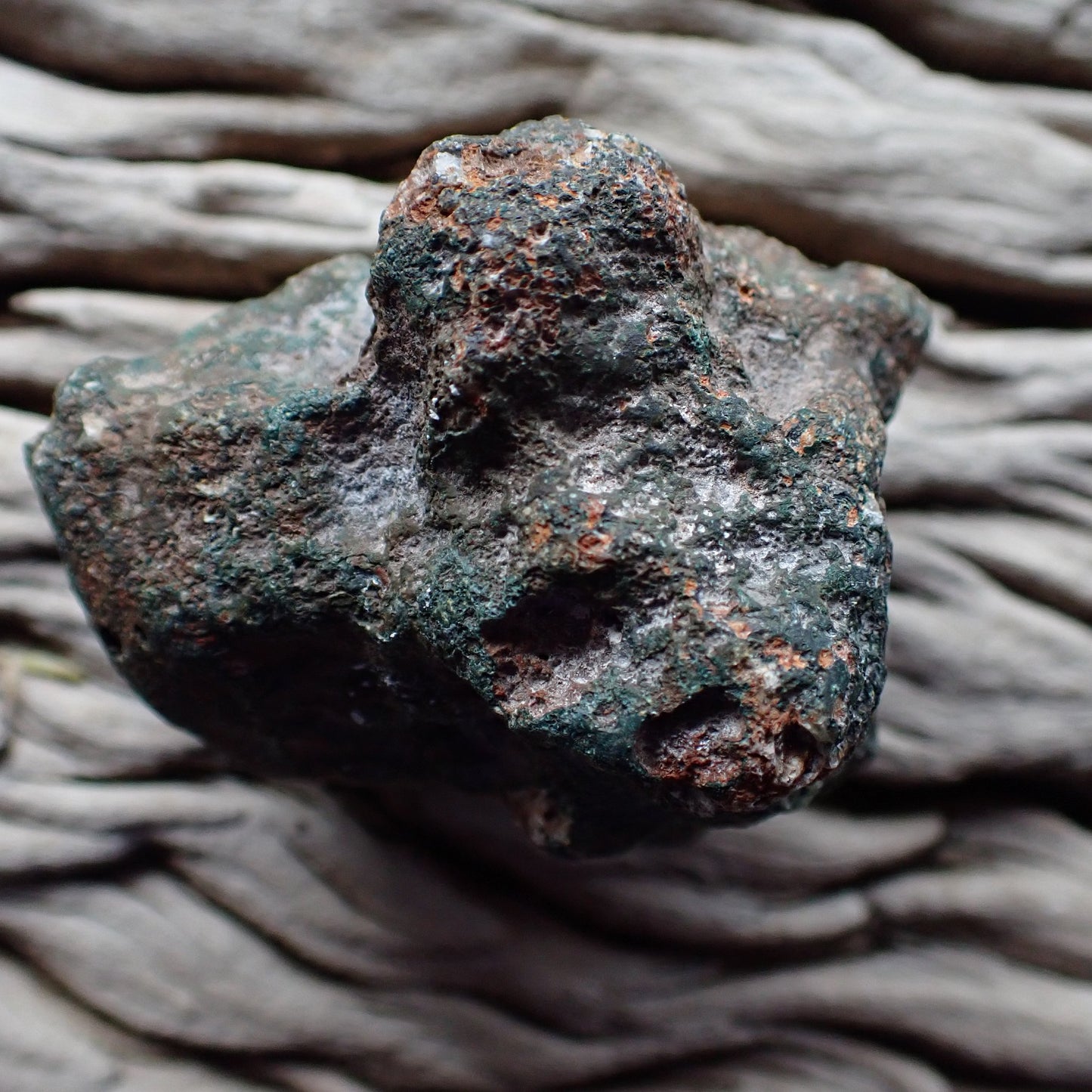 Unpolished rough side of Malawi agate showing natural texture