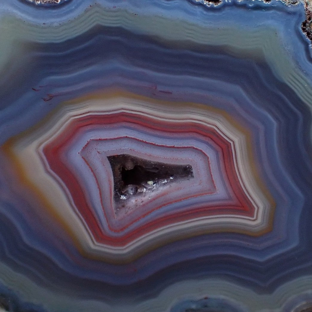 Natural hand-polished Malawi Agate – 52mm | Rare colours