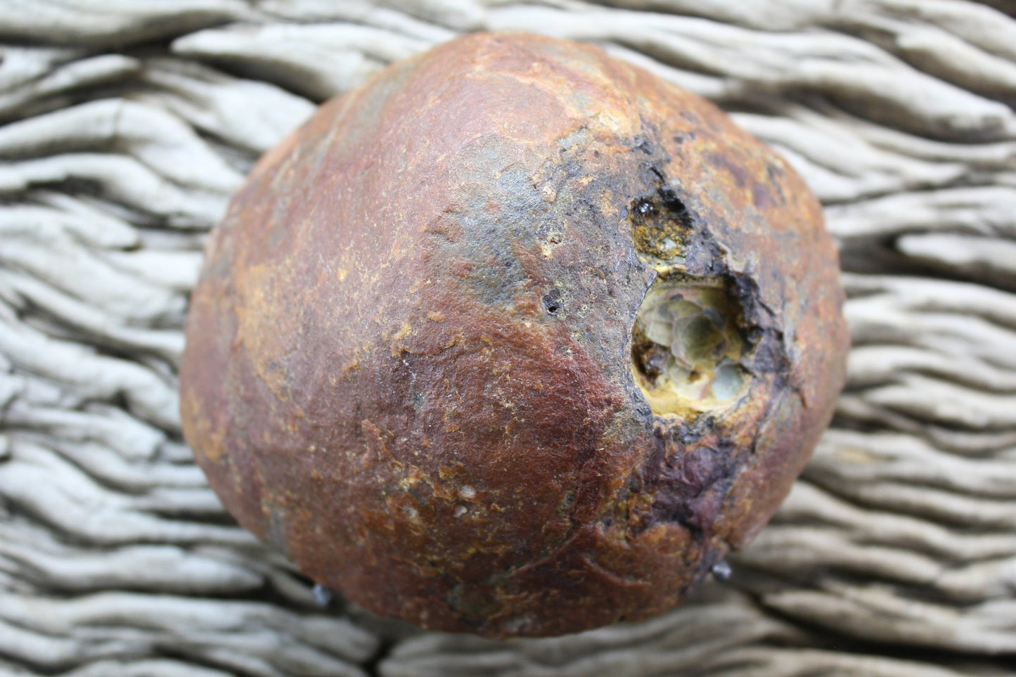 Lilangabi agate 94 mm – natural nodule rind with vug opening visible on exterior, Eswatini | SKU LIL00001