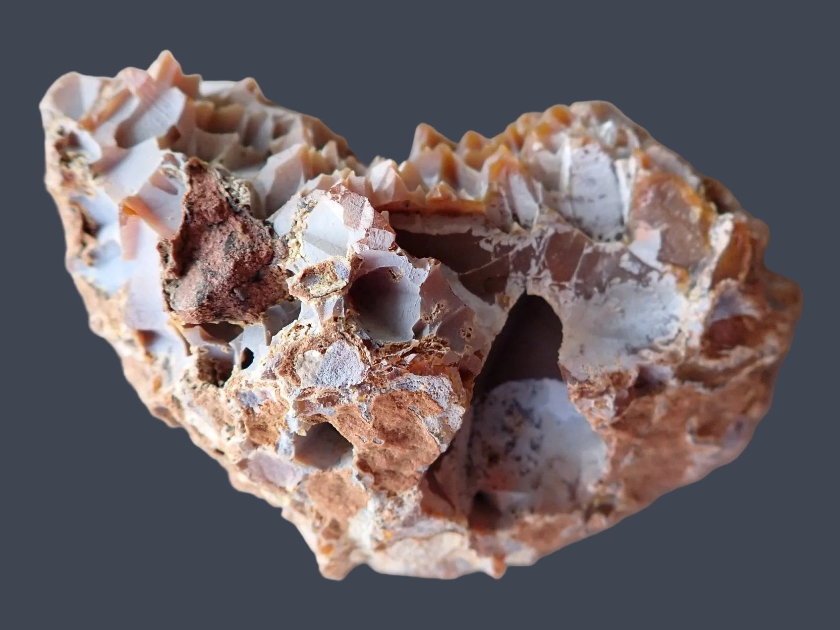 Lilangabi agate 110 mm – back view, natural rind, Eswatini | SKU LIL00036