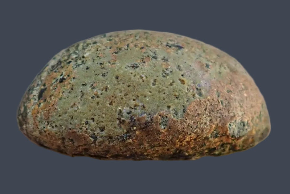 Lilangabi agate 70 mm – back view, natural rind, Eswatini