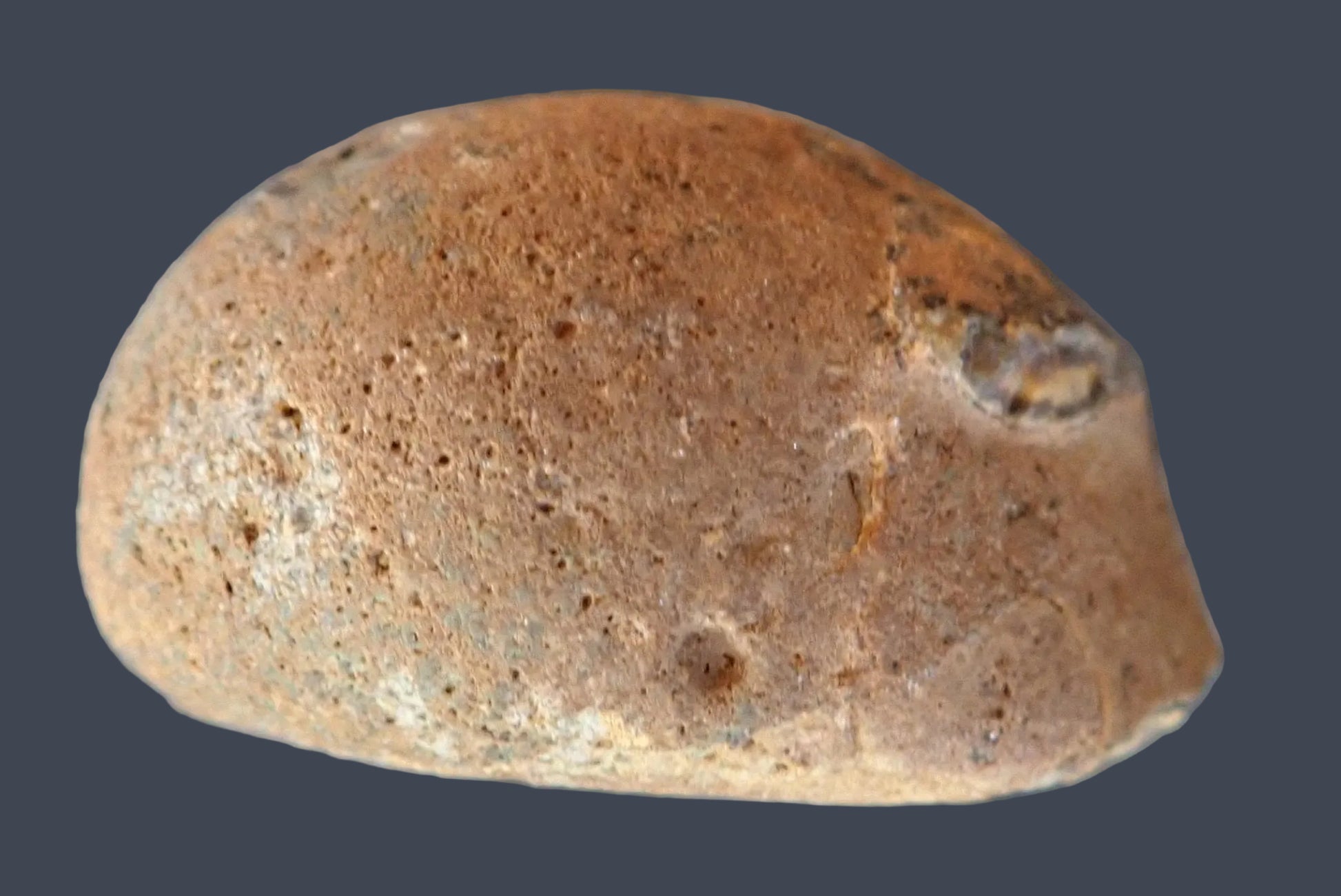 Lilangabi agate 67 mm – back view, natural rind, Eswatini