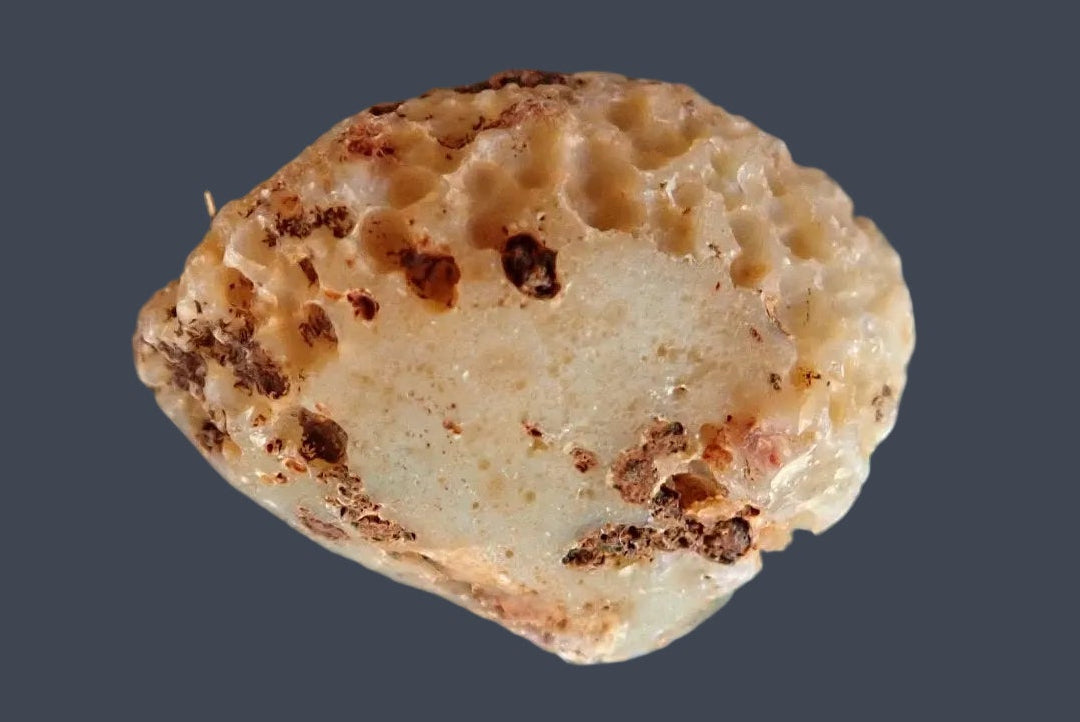 Malawi agate 47 mm – back view, natural rind, Ngabu, Malawi