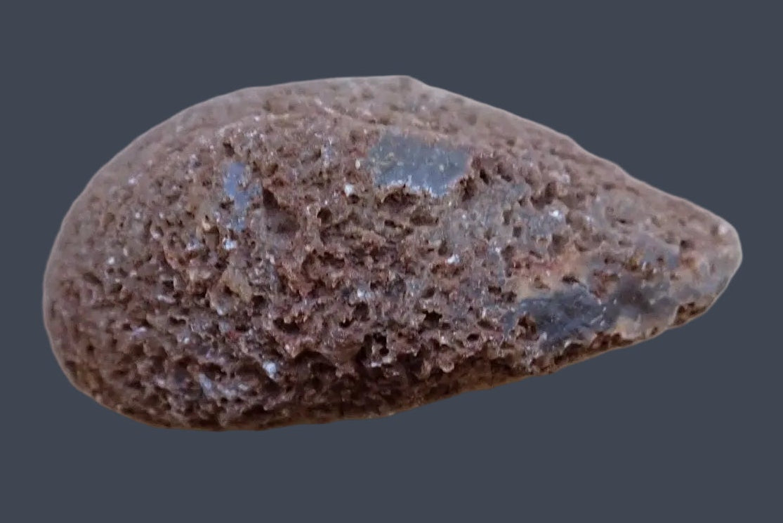 South African agate 87 mm – back view, natural rind, South Africa