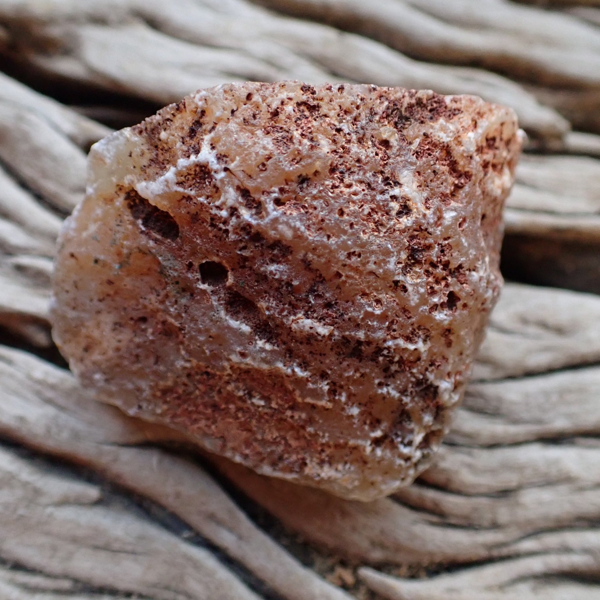 Polished Malawi agate 44 mm – unpolished rind, natural pitted exterior, Ngabu, Malawi | SKU 000496