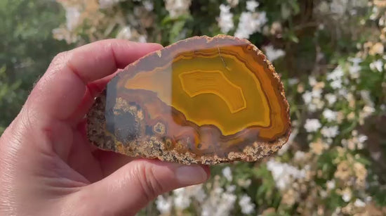 Lilangabi agate 97 mm – rotating view, parallax, fortification banding